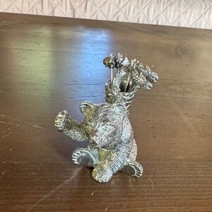 Vagabond House Pewter Camping Bear with 6 Steel pick, martini/olives